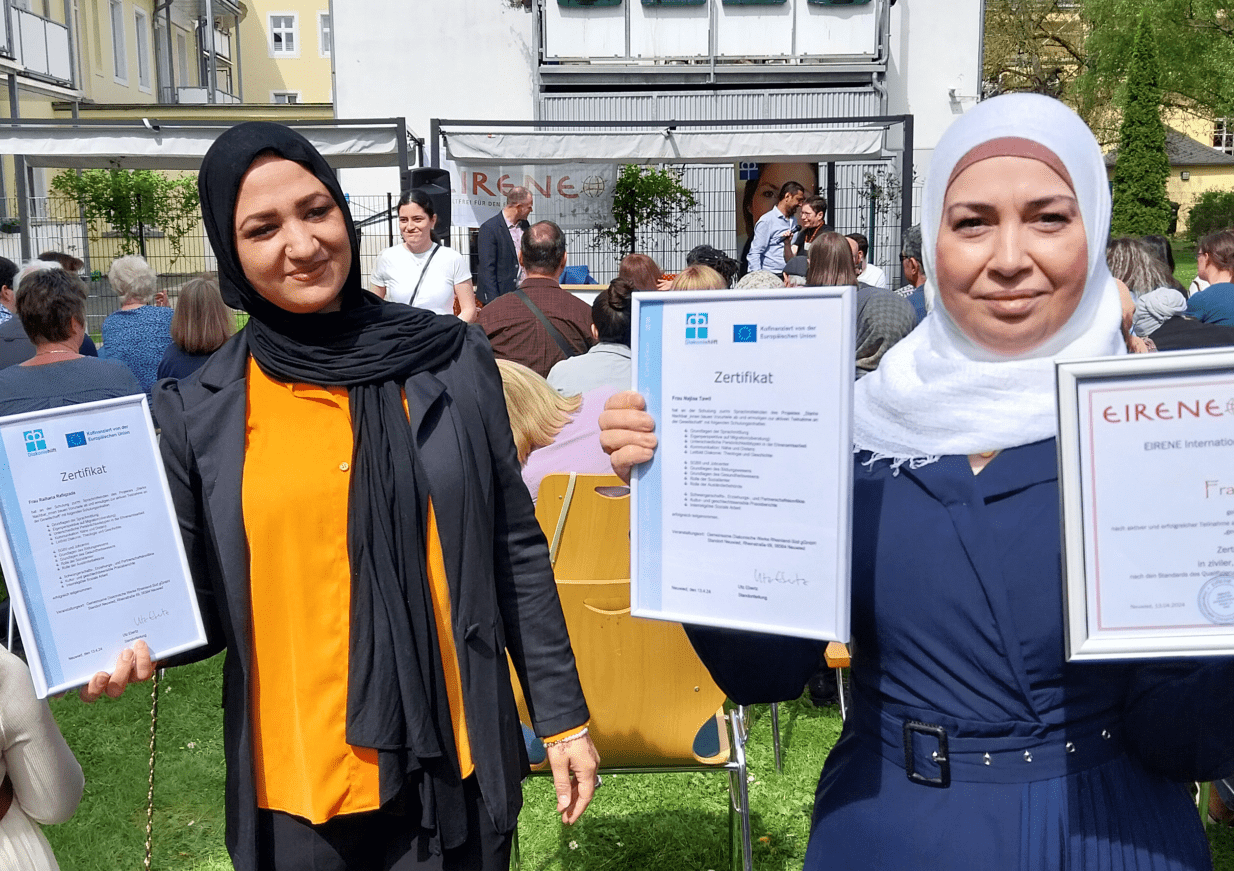 Zertifikatsveranstaltung von Eirene und Diakonie